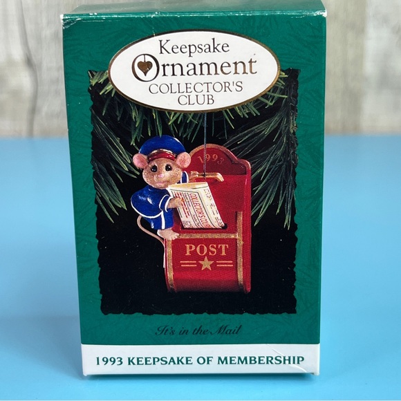 Hallmark Keepsake Ornament 1993 Keepsake Of Membership It’s In The Mail 1993 - Picture 1 of 4